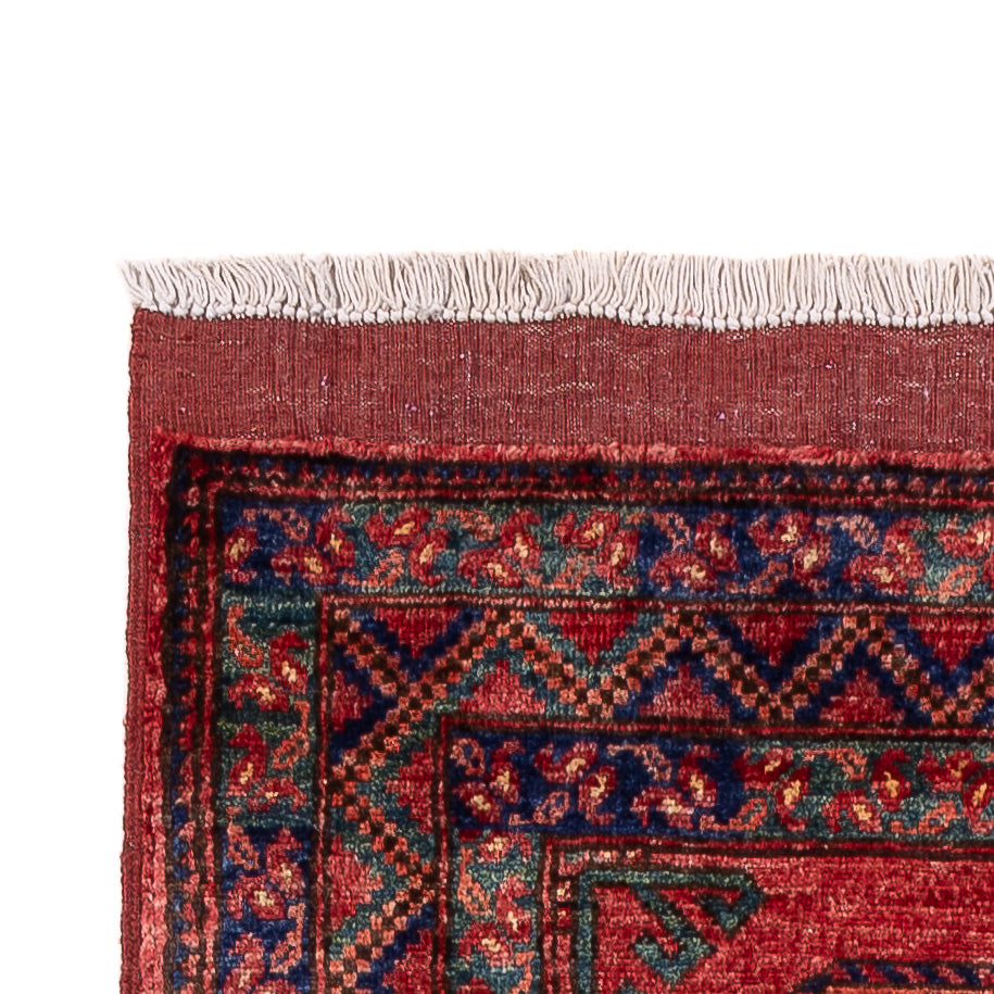 Tapis de couloir Tapis afghan - Kunduz - 260 x 83 cm - rouge