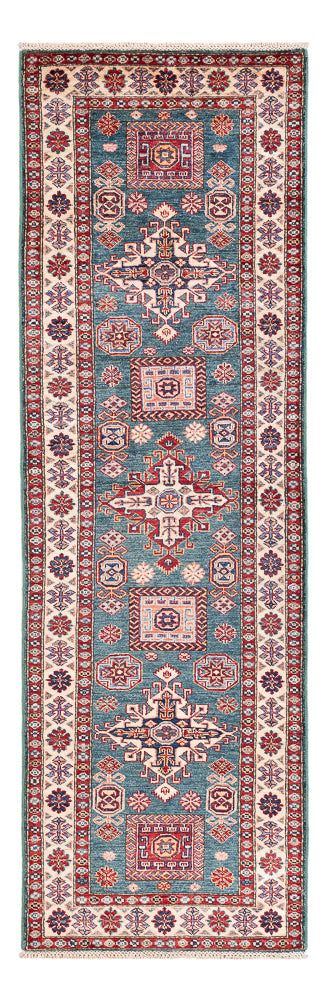 Tapis de couloir Tapis Ziegler - Kazak - 253 x 78 cm - bleu foncé