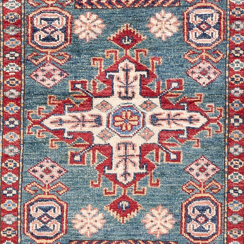 Tapis de couloir Tapis Ziegler - Kazak - 253 x 78 cm - bleu foncé