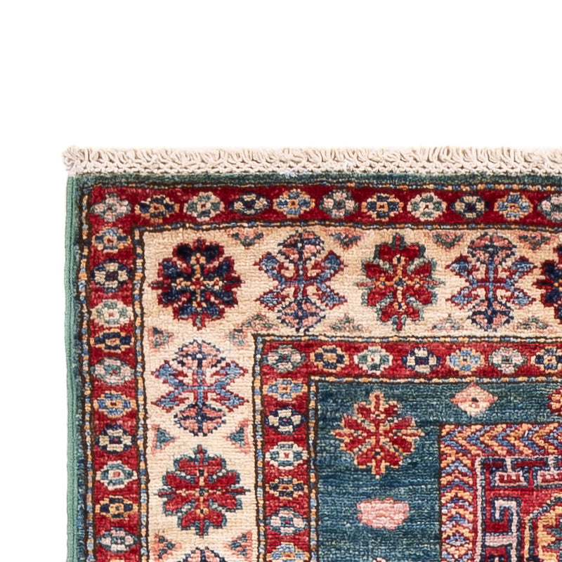 Tapis de couloir Tapis Ziegler - Kazak - 253 x 78 cm - bleu foncé