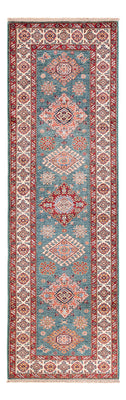 Tapis de couloir Tapis Ziegler - Kazak - 247 x 75 cm - bleu foncé