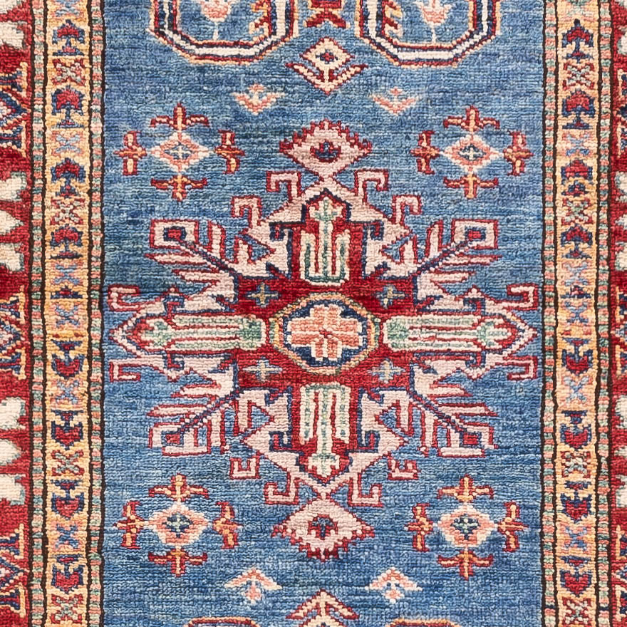 Tapis de couloir Tapis Ziegler - Kazak - 242 x 73 cm - bleu