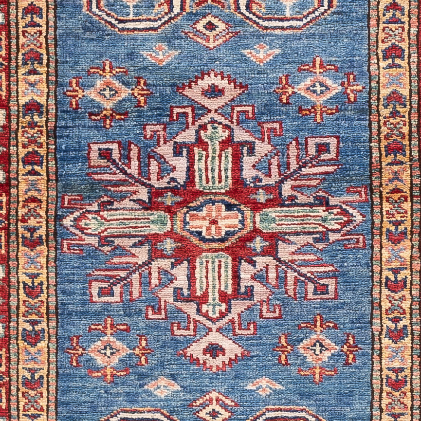 Tapis de couloir Tapis Ziegler - Kazak - 240 x 75 cm - bleu