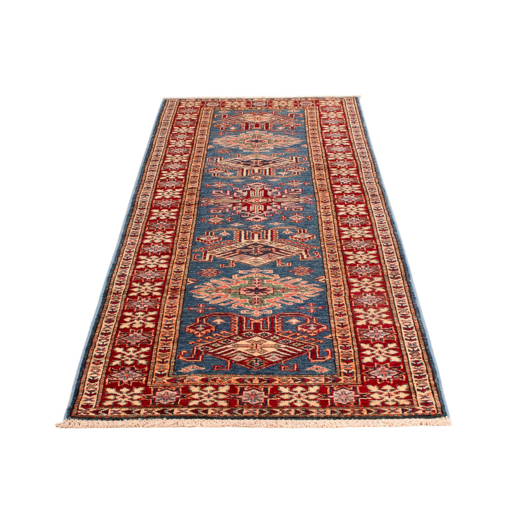 Tapis de couloir Tapis Ziegler - Kazak - 240 x 75 cm - bleu