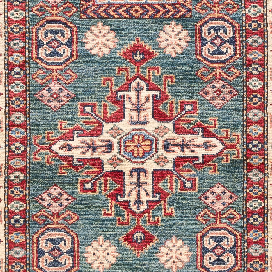 Tapis de couloir Tapis Ziegler - Kazak - 253 x 79 cm - vert foncé