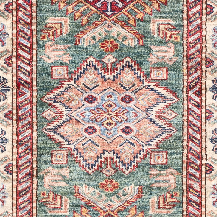 Tapis de couloir Tapis Ziegler - Kazak - 248 x 75 cm - vert foncé