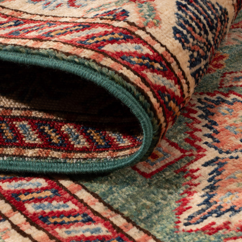 Tapis de couloir Tapis Ziegler - Kazak - 248 x 75 cm - vert foncé