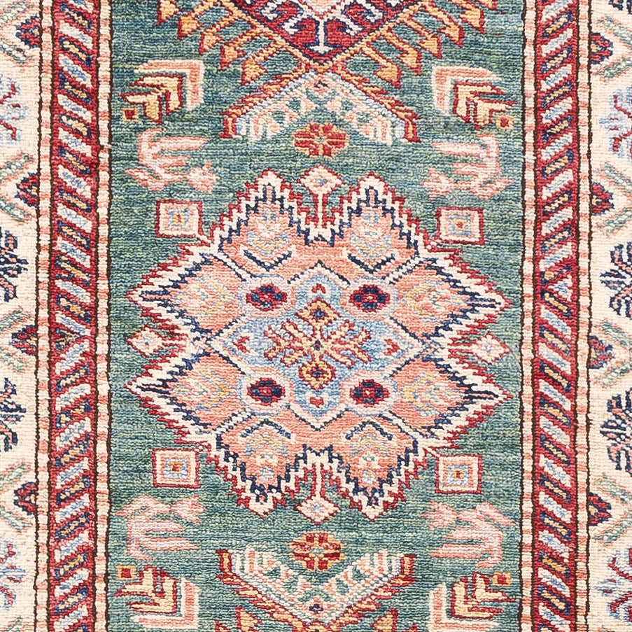 Tapis de couloir Tapis Ziegler - Kazak - 248 x 73 cm - vert foncé