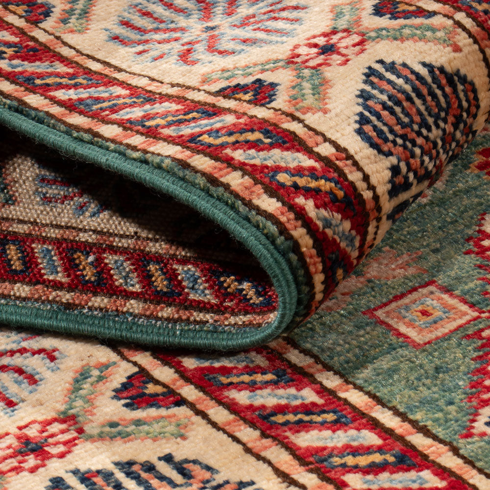 Tapis de couloir Tapis Ziegler - Kazak - 248 x 73 cm - vert foncé