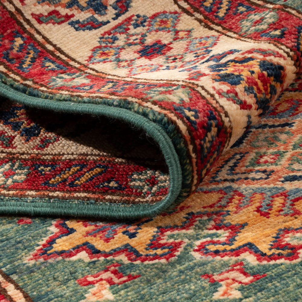 Tapis de couloir Tapis Ziegler - Kazak - 242 x 78 cm - vert