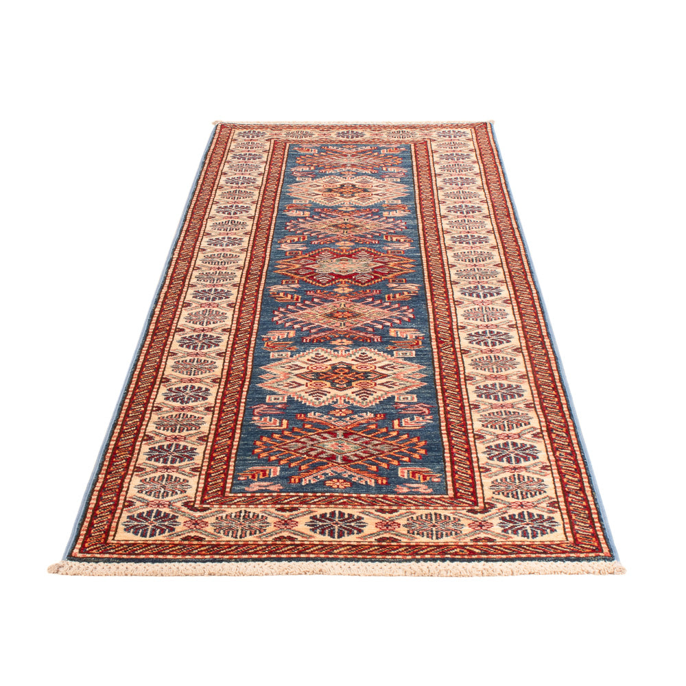 Tapis de couloir Tapis Ziegler - Kazak - 246 x 75 cm - bleu