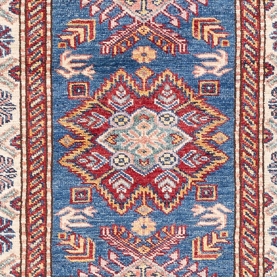 Tapis de couloir Tapis Ziegler - Kazak - 247 x 73 cm - bleu