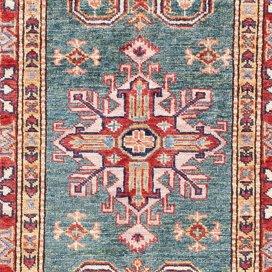 Tapis de couloir Tapis Ziegler - Kazak - 256 x 74 cm - vert