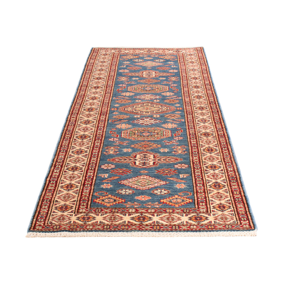 Tapis de couloir Tapis Ziegler - Kazak - 252 x 75 cm - bleu