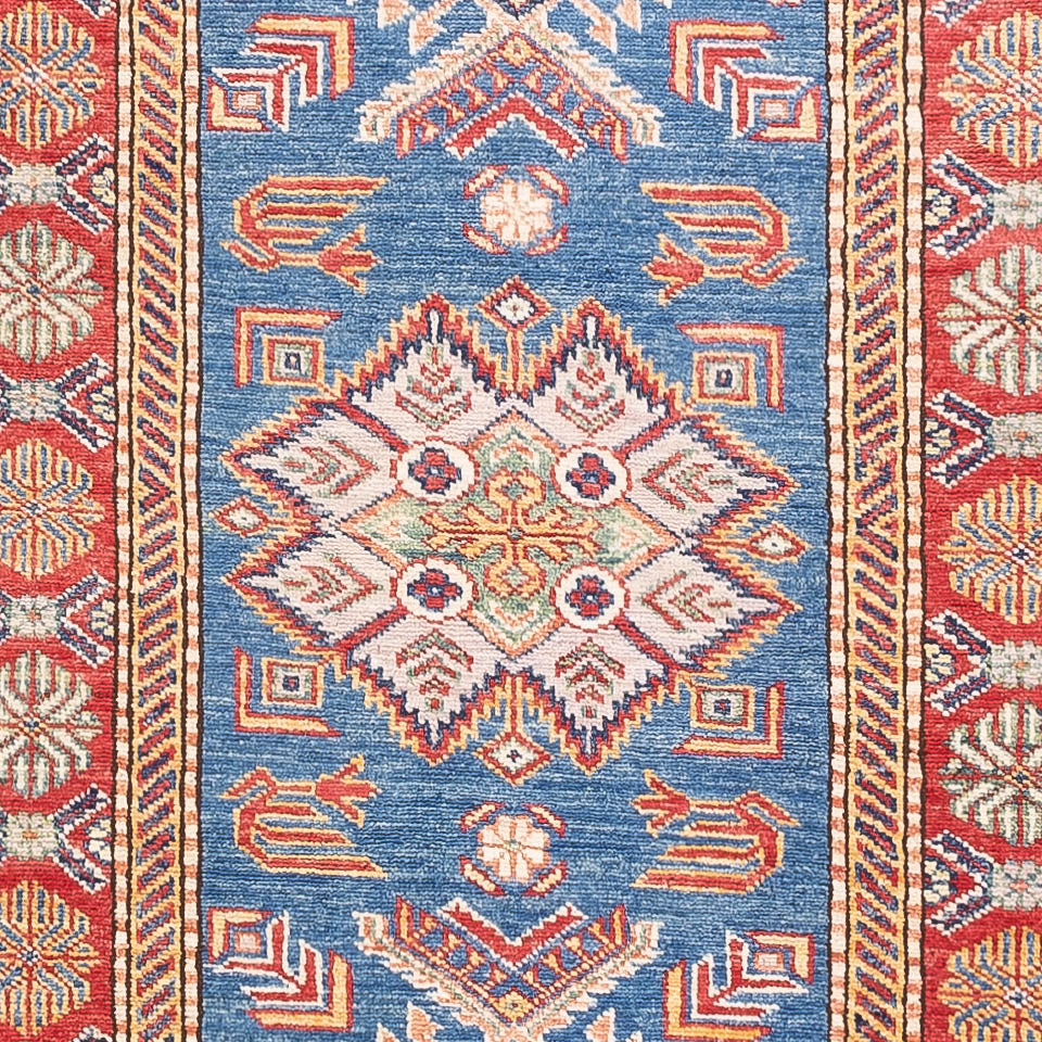 Tapis de couloir Tapis Ziegler - Kazak - 307 x 83 cm - bleu