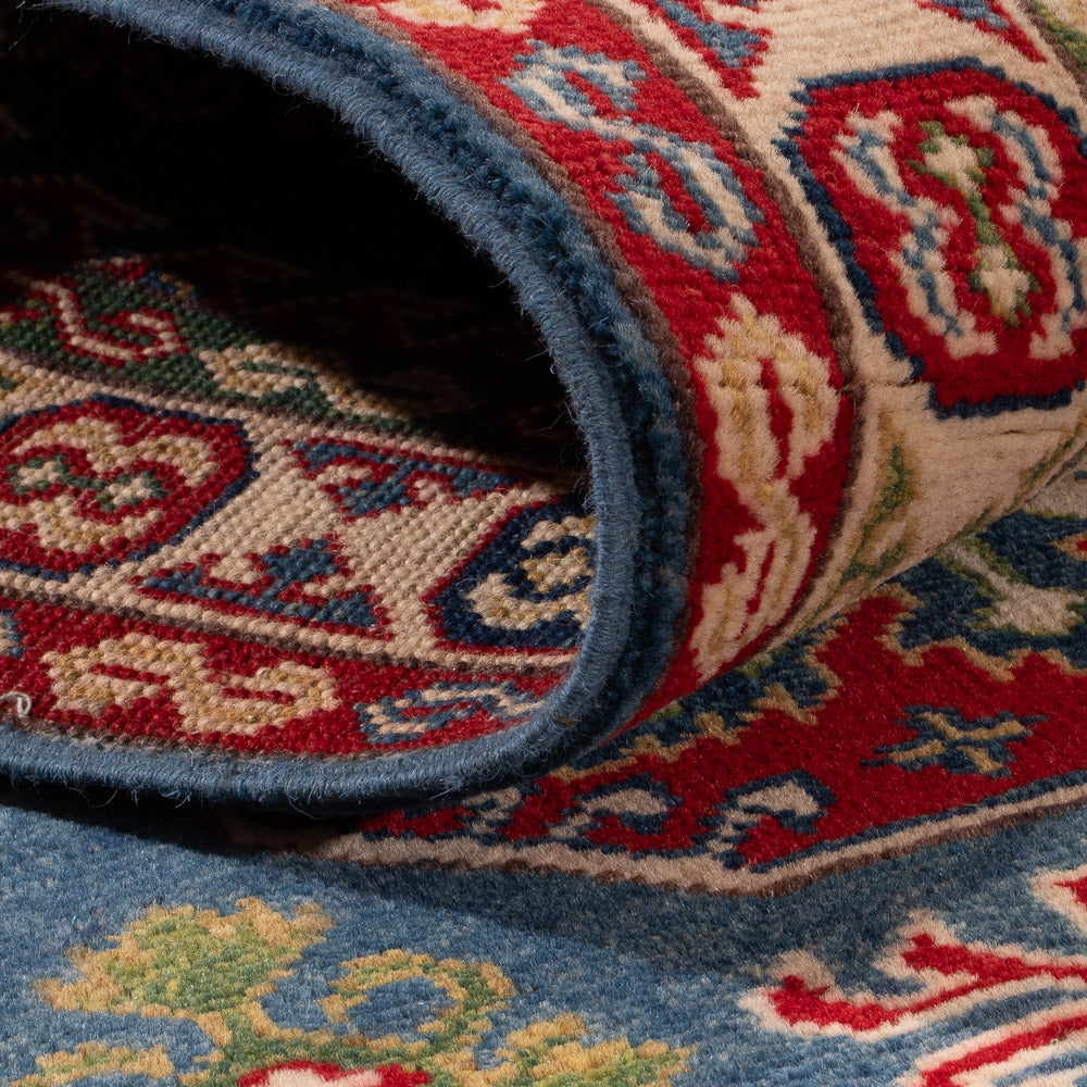 Tapis de couloir Tapis Ziegler - Kazak - 281 x 80 cm - bleu
