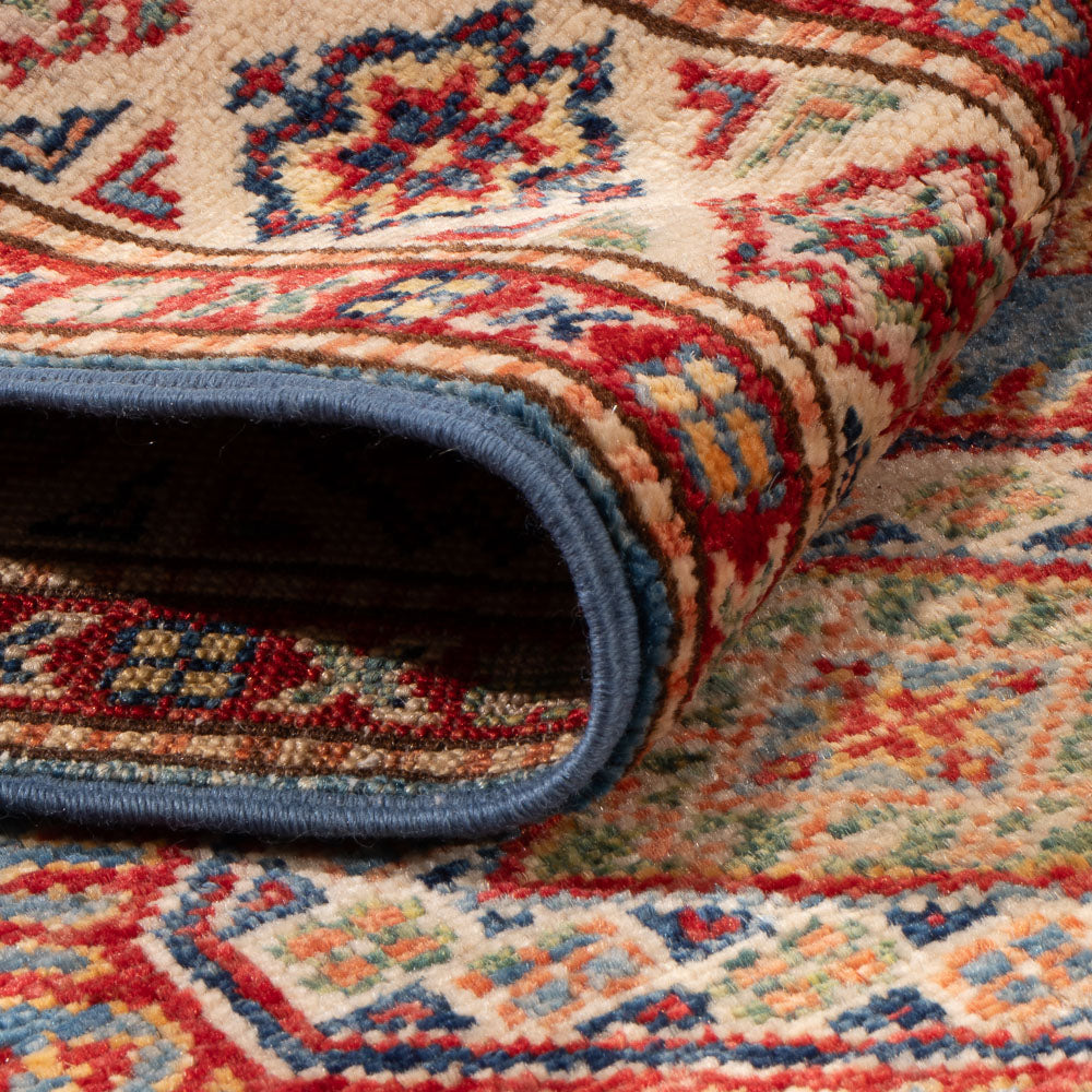 Tapis de couloir Tapis Ziegler - Kazak - 256 x 74 cm - bleu