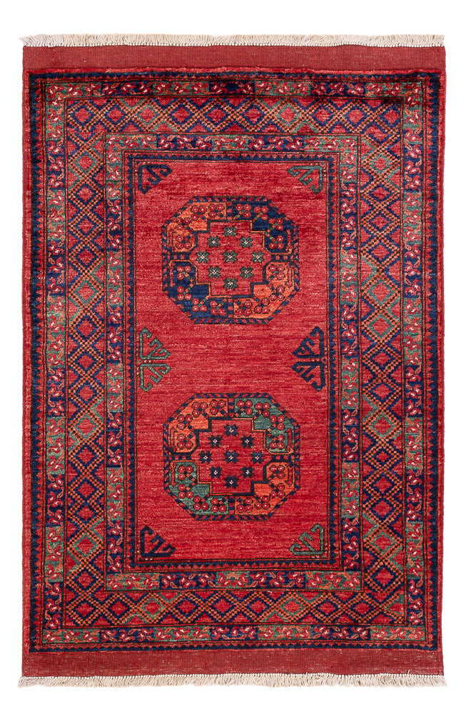 Tapis afghan - 149 x 104 cm - rouge