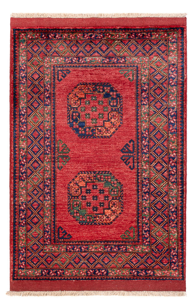 Tapis afghan - 151 x 104 cm - rouge