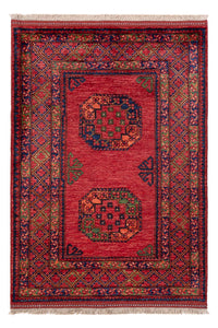Tapis afghan - 154 x 108 cm - rouge