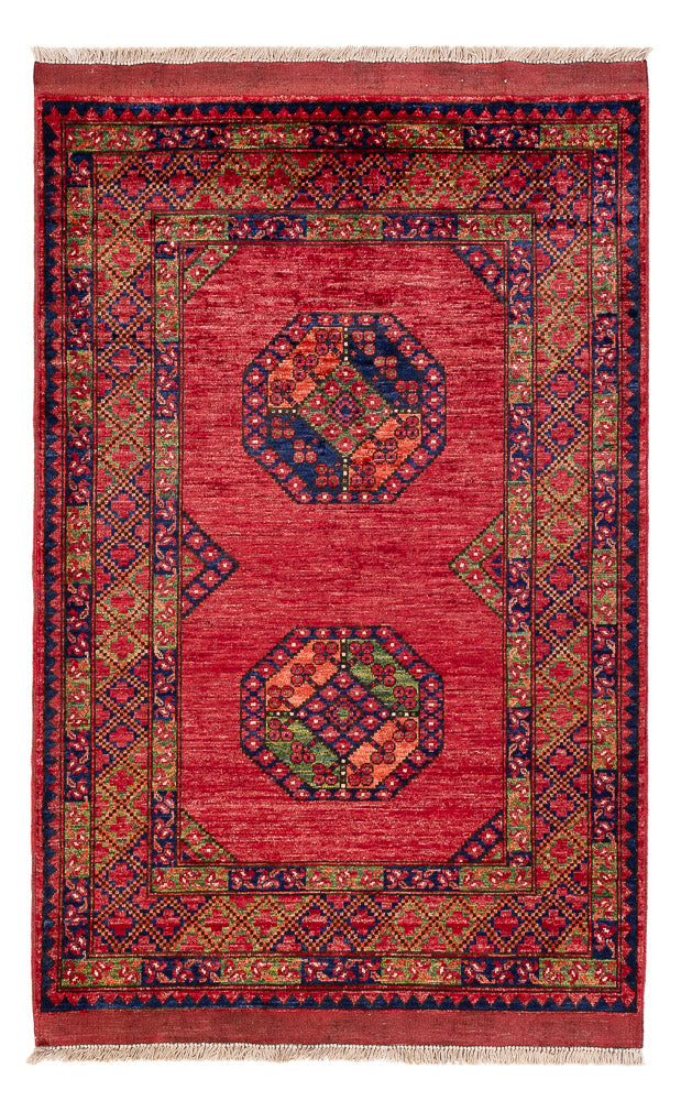 Tapis afghan - 159 x 108 cm - rouge