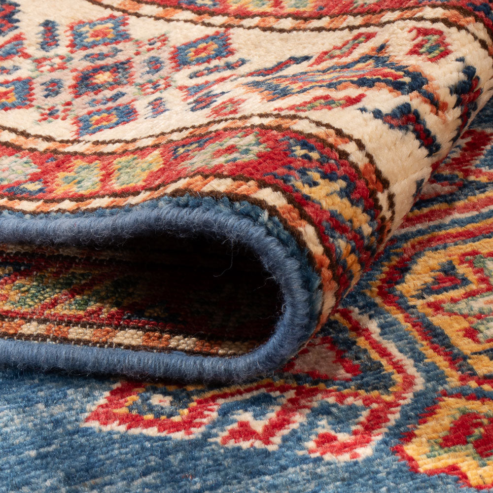 Tapis Ziegler - Kazak - 152 x 95 cm - bleu