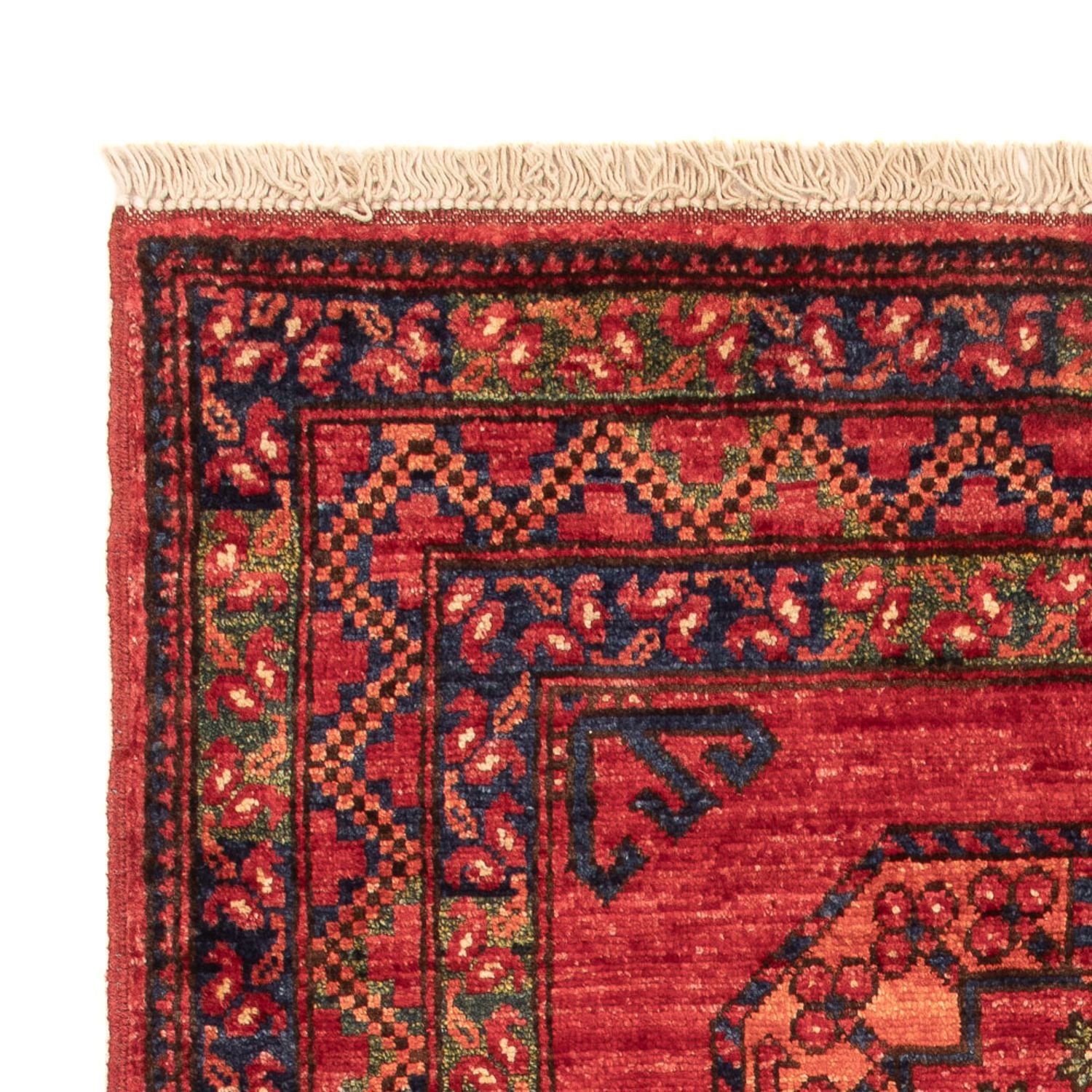 Tapis afghan - 126 x 84 cm - rouge