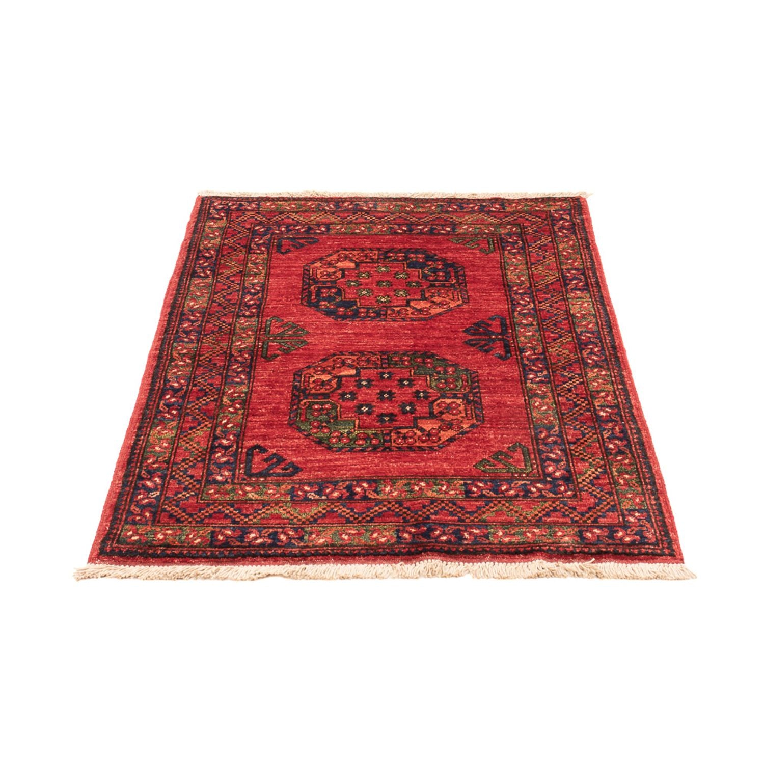 Tapis afghan - 126 x 84 cm - rouge