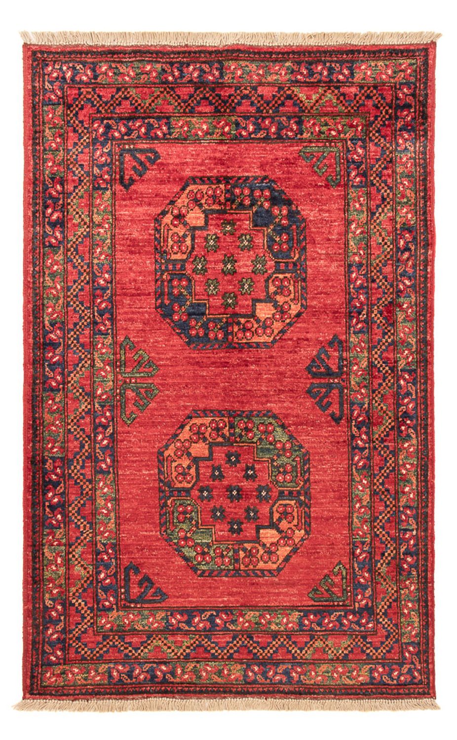 Tapis afghan - 138 x 86 cm - rouge