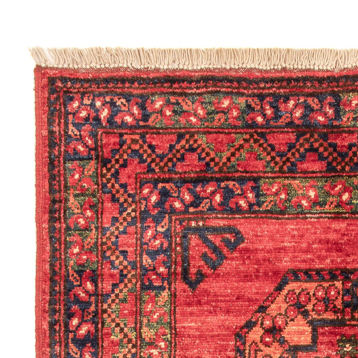 Tapis afghan - 138 x 86 cm - rouge