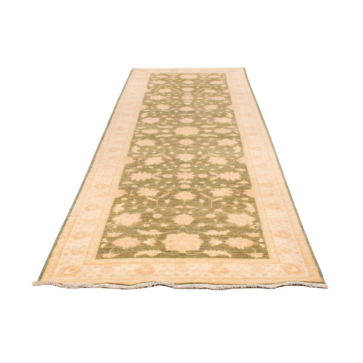 Tapis de couloir Tapis Ziegler - 365 x 102 cm - vert olive