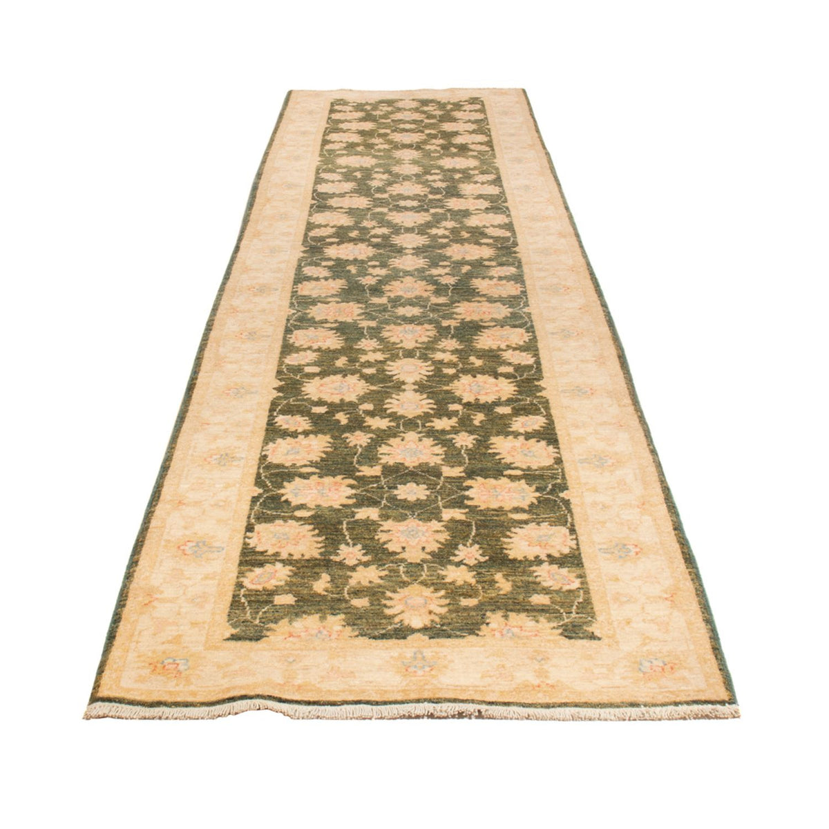 Tapis de couloir Tapis Ziegler - 393 x 83 cm - vert olive