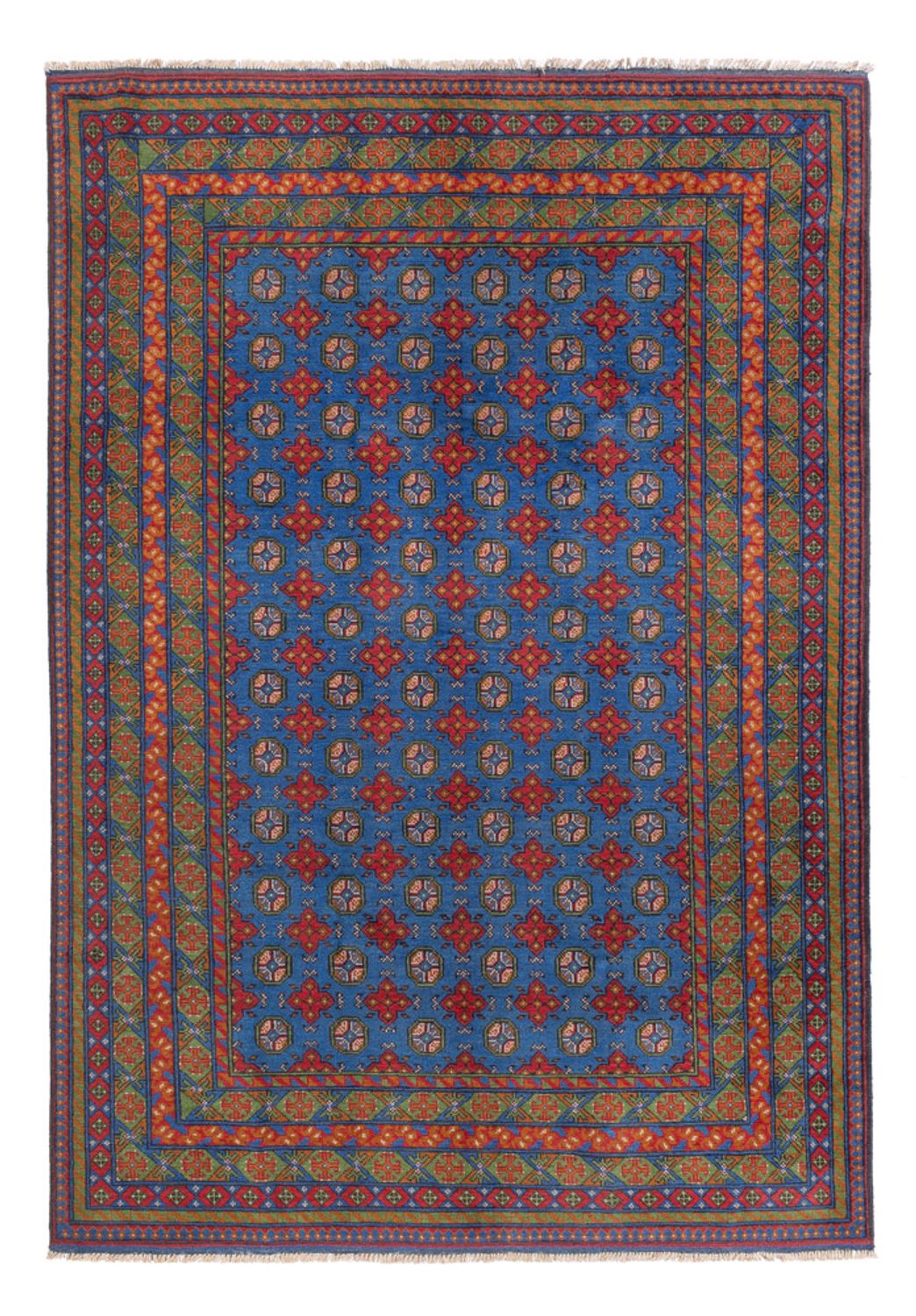 Tapis afghan - Filpa - 296 x 203 cm - bleu