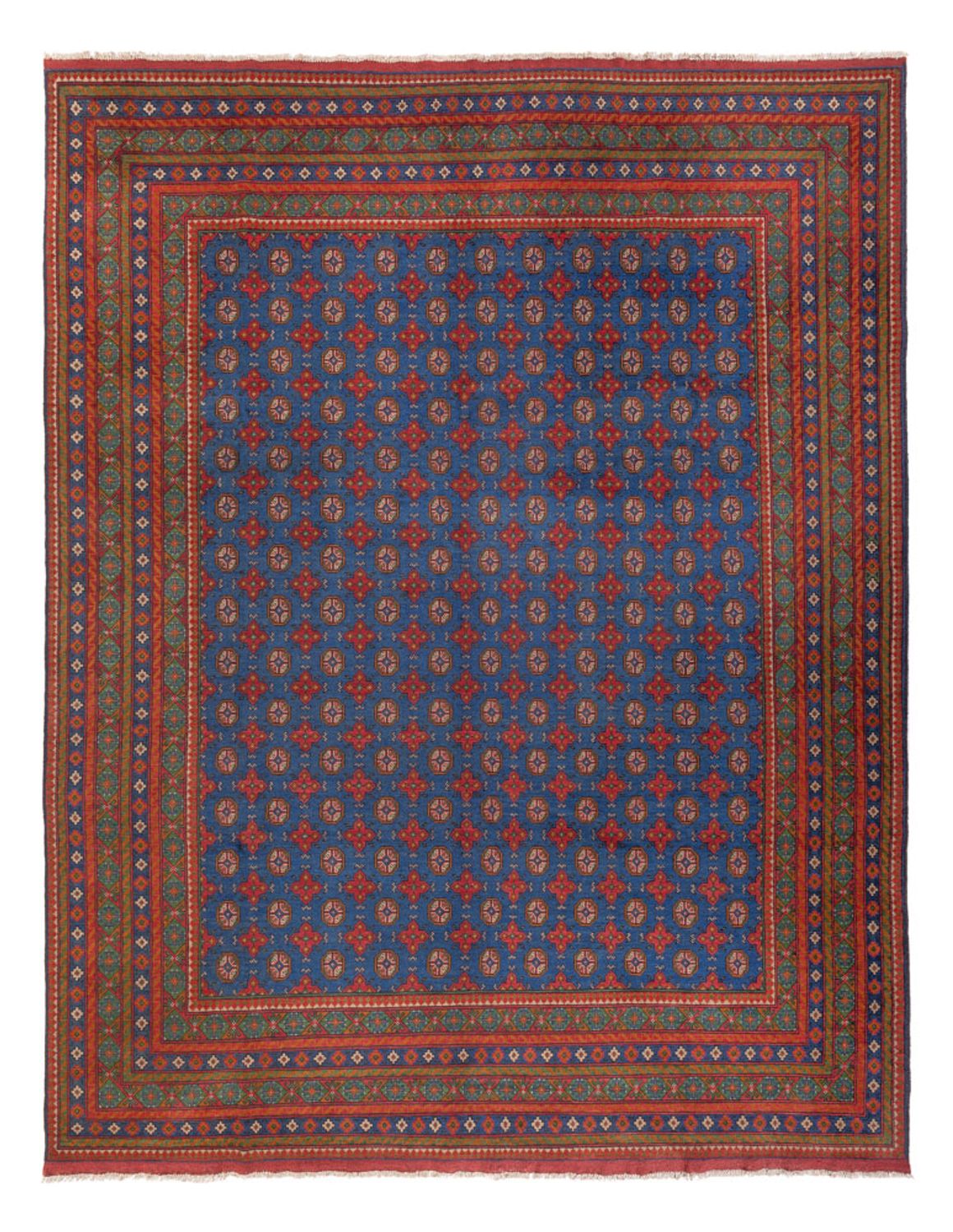 Tapis afghan - Filpa - 394 x 303 cm - bleu