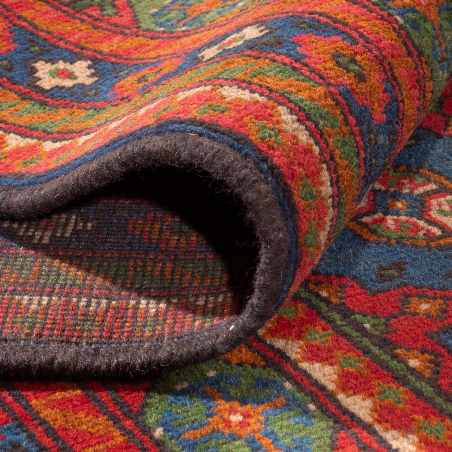Tapis afghan - Filpa - 394 x 303 cm - bleu