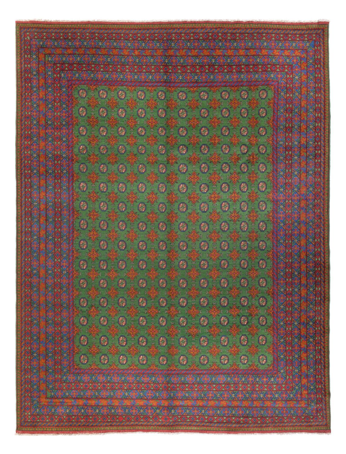 Tapis afghan - Filpa - 393 x 296 cm - vert