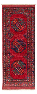 Tapis de couloir Tapis afghan - 216 x 87 cm - rouge