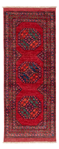 Tapis de couloir Tapis afghan - 216 x 87 cm - rouge