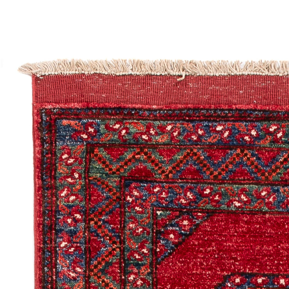 Tapis de couloir Tapis afghan - 216 x 87 cm - rouge