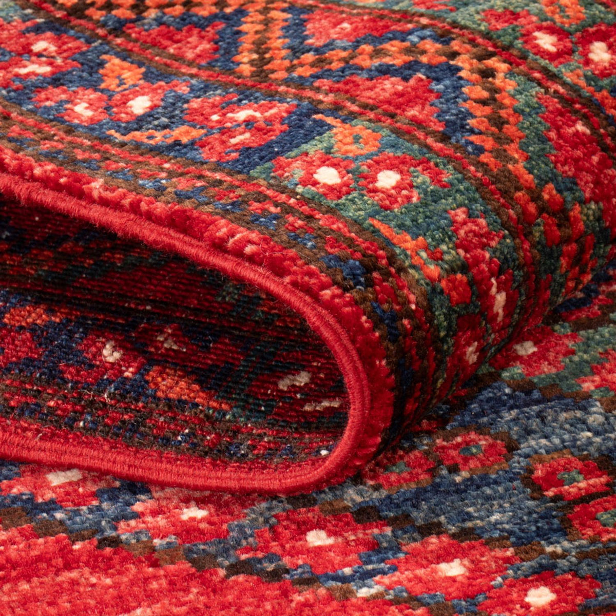 Tapis de couloir Tapis afghan - 216 x 87 cm - rouge