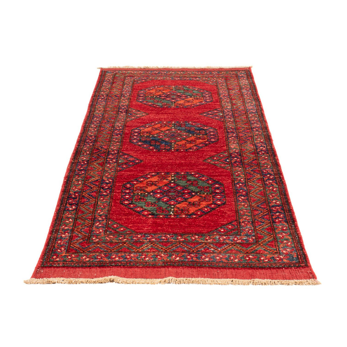 Tapis de couloir Tapis afghan - 216 x 87 cm - rouge