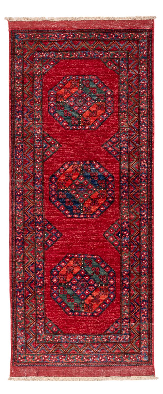 Tapis de couloir Tapis afghan - 220 x 87 cm - rouge