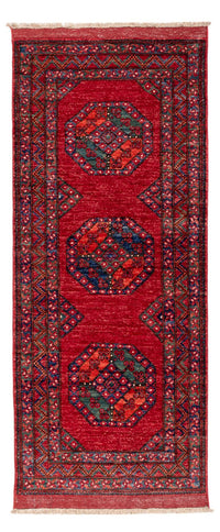 Tapis de couloir Tapis afghan - 220 x 87 cm - rouge