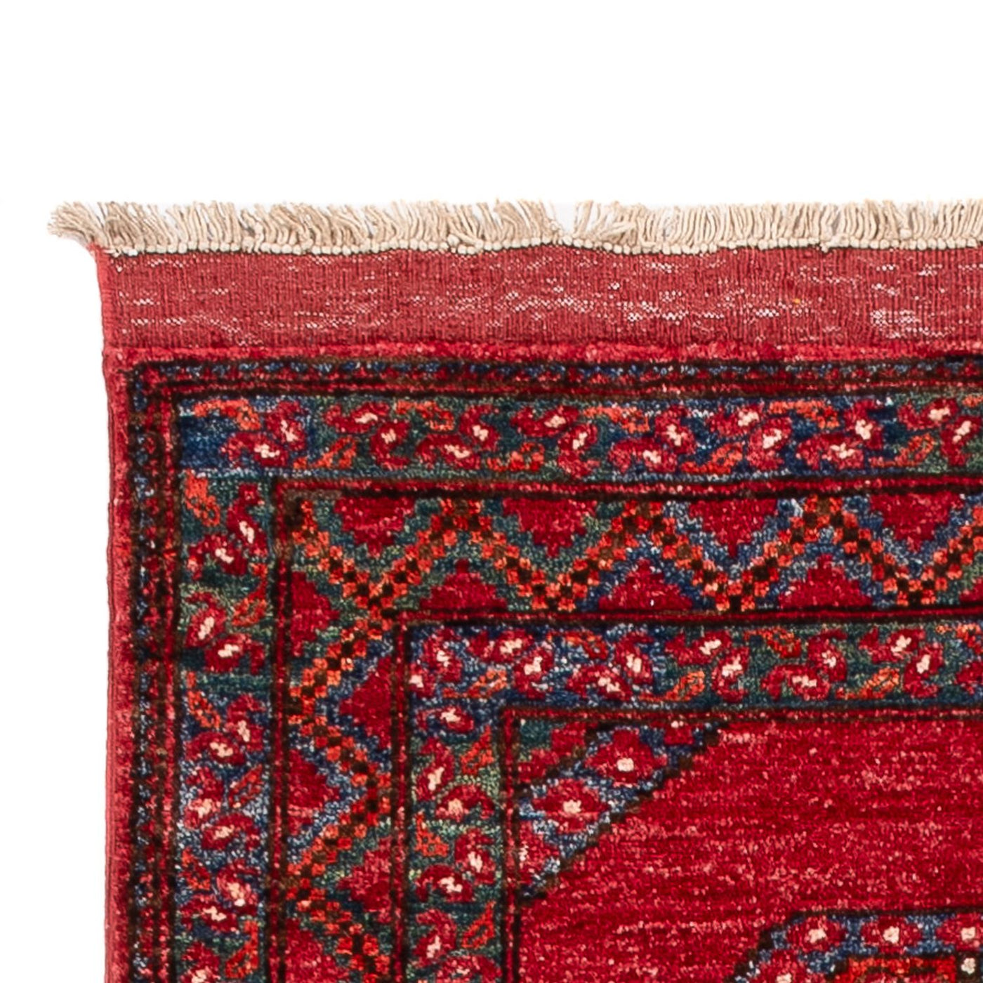 Tapis de couloir Tapis afghan - 220 x 87 cm - rouge
