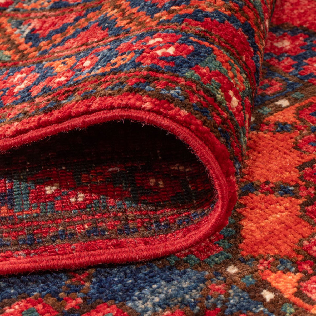 Tapis de couloir Tapis afghan - 220 x 87 cm - rouge