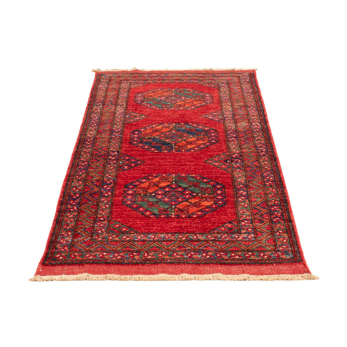 Tapis de couloir Tapis afghan - 220 x 87 cm - rouge