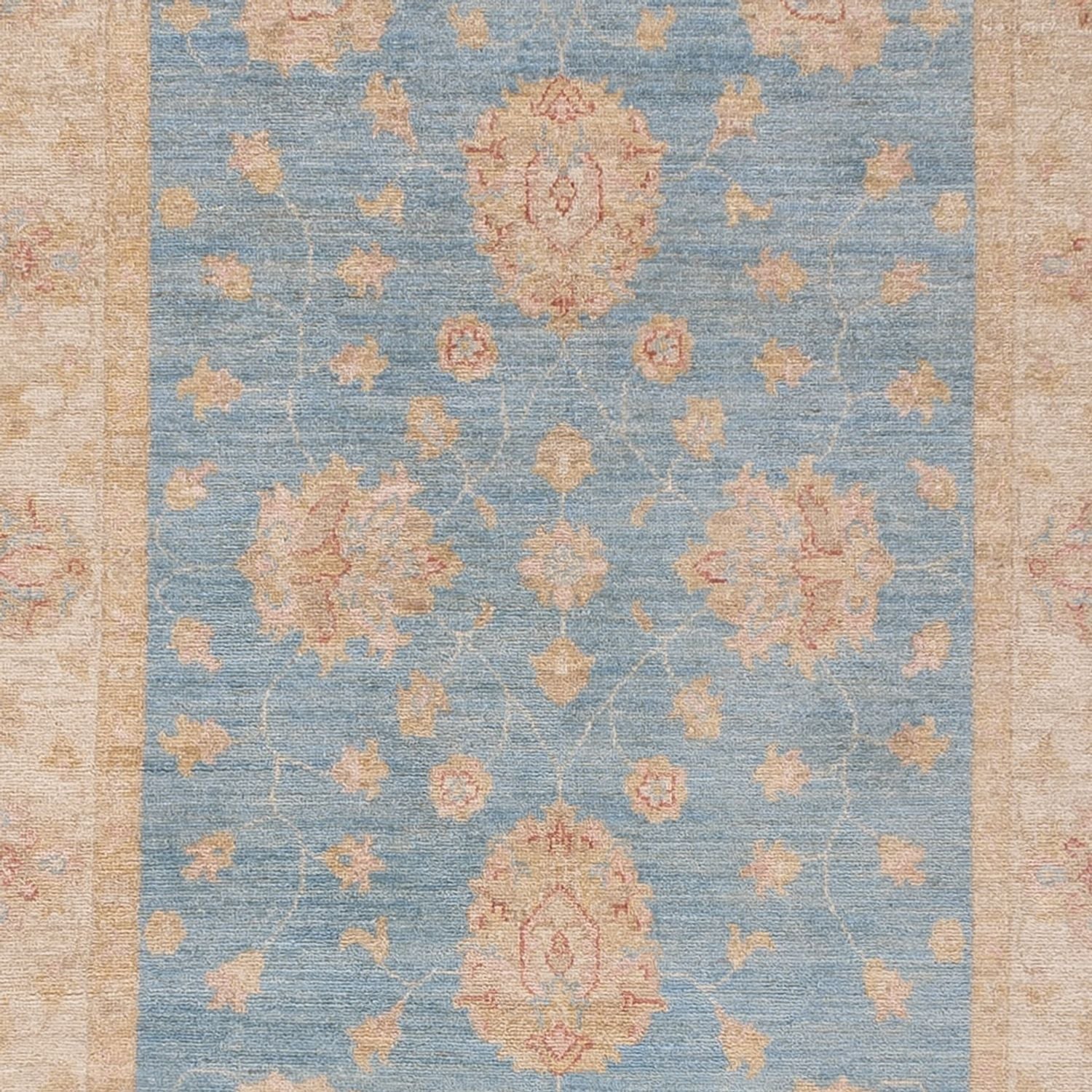 Tapis de couloir Tapis Ziegler - 396 x 121 cm - bleu clair