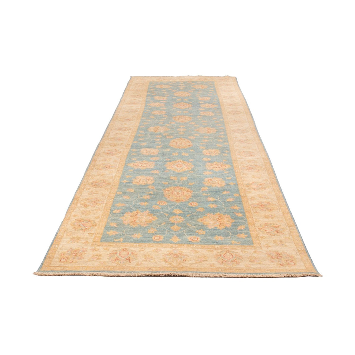 Tapis de couloir Tapis Ziegler - 396 x 121 cm - bleu clair