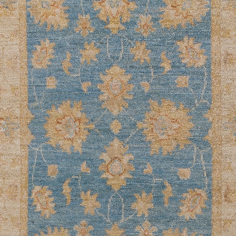 Tapis de couloir Tapis Ziegler - 394 x 82 cm - bleu clair