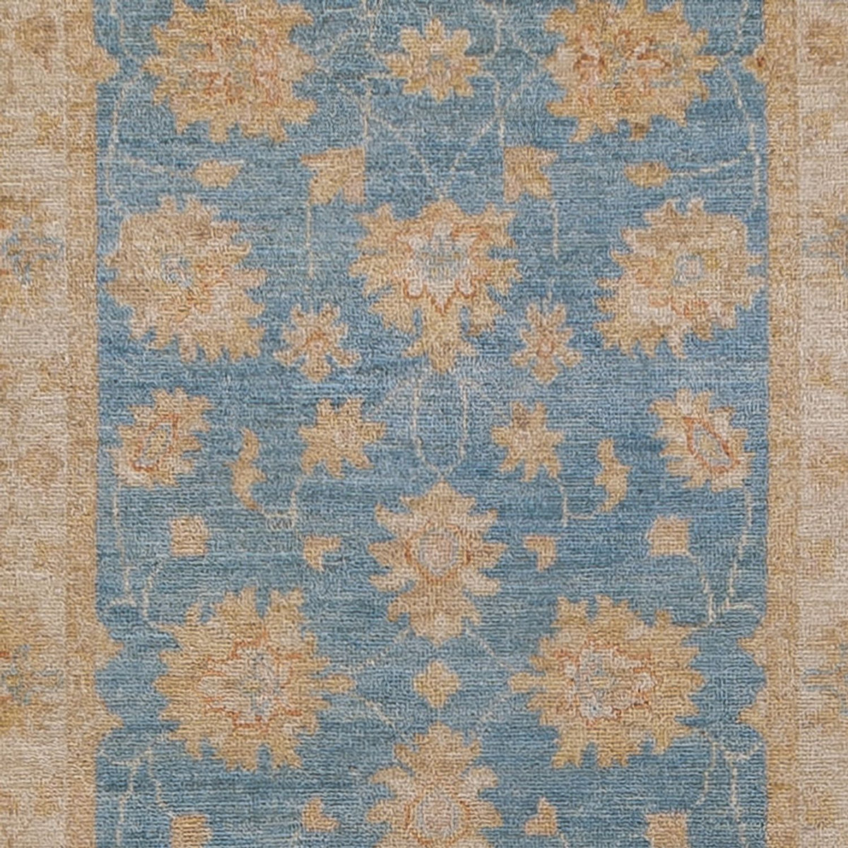 Tapis de couloir Tapis Ziegler - 393 x 81 cm - bleu clair